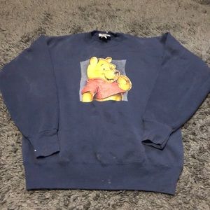 Vintage Navy Blue disney winnie the pooh crewneck
